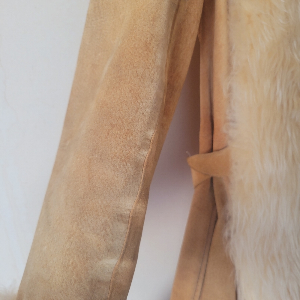 Vintage 70s lambskin fur trim Penny Lane Coat Medium - Picture 7 of 16